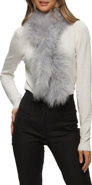 GORSKI Genuine Shearling Knit Pull-Through Scarf