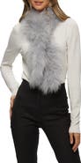 GORSKI Genuine Shearling Knit Pull-Through Scarf