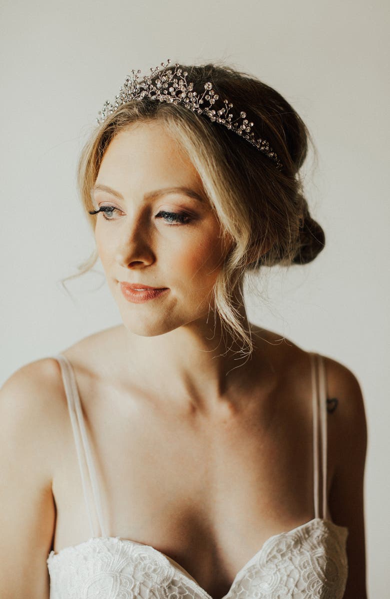 Untamed Petals by Amanda Judge Fleur Crystal Tiara, Alternate, color,