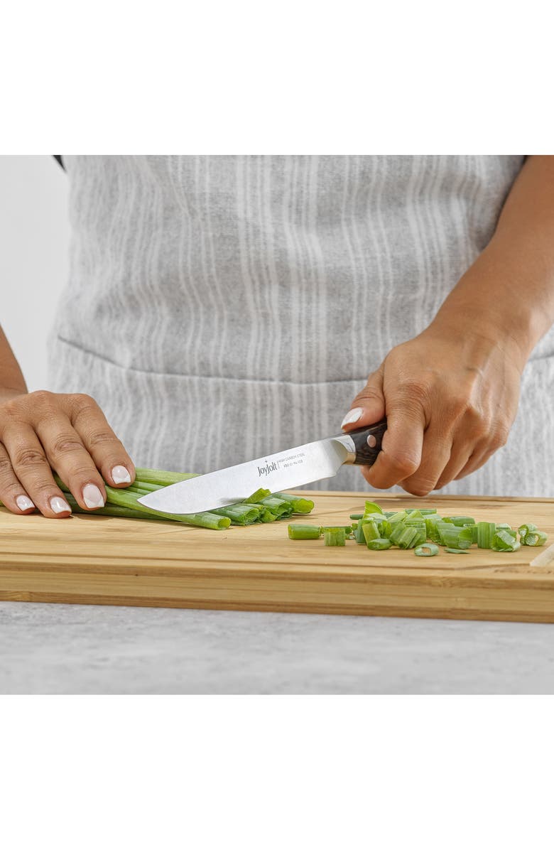 JoyJolt Stainless Steel Utility Knife & Paring Knife 2-Piece Set, Alternate, color, Silver/ Black