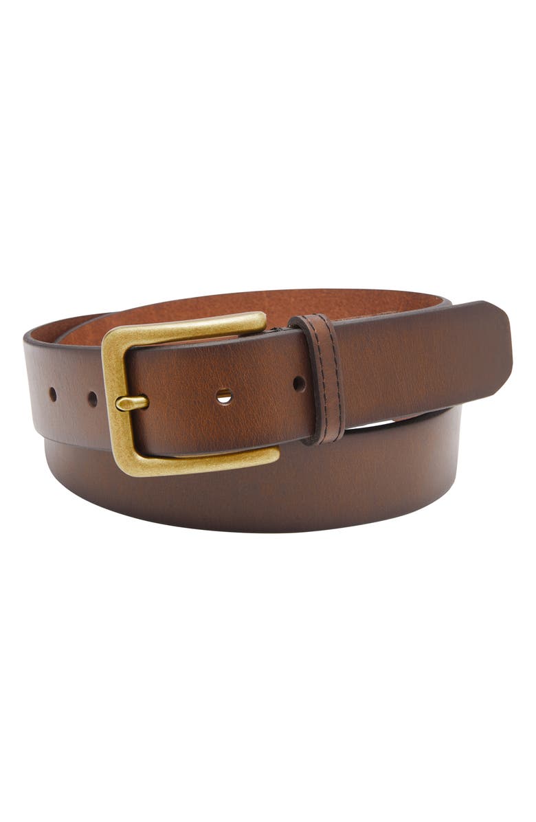 Fossil Morrison Leather Belt, Main, color, 
