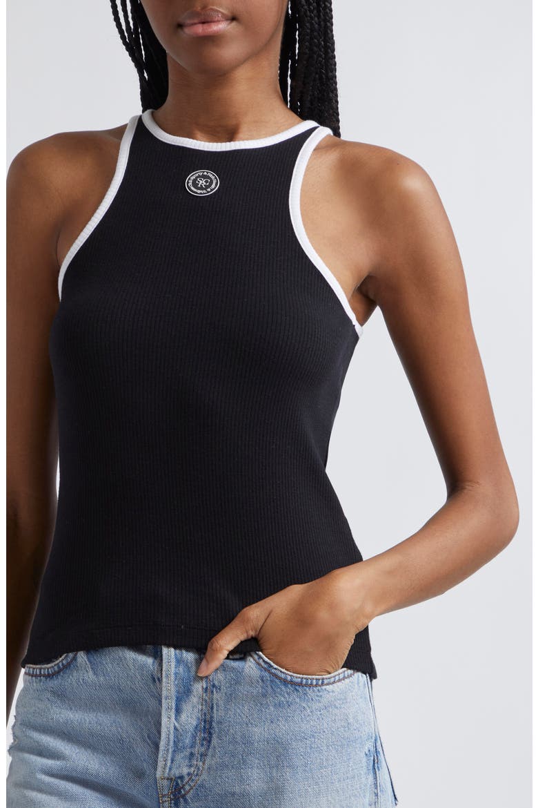 Tipped Rib Tank, Alternate, color, BLACK