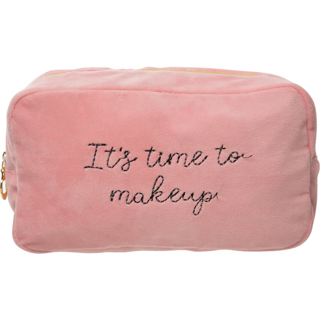 Totalee Gift Time To Makeup Large Velvet Bag Polyester Pink