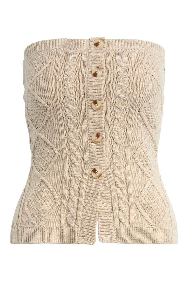 The Layla Cable Knit Bustier, Alternate, color, CREAM