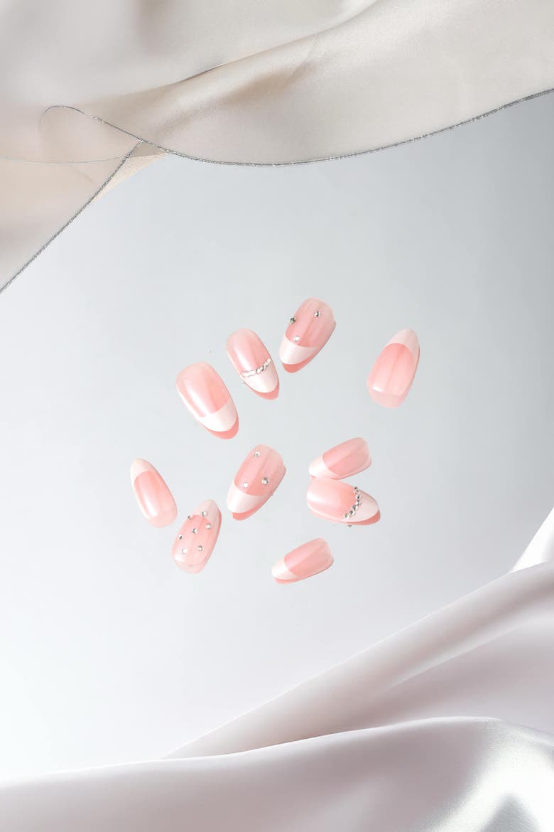 French But Make It Fabulous Short Almond Press on Nails, Alternate, color, Pink