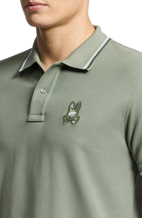 Psycho Bunny Baxter Tipped Pima Cotton Piqué Polo In Sea Spray
