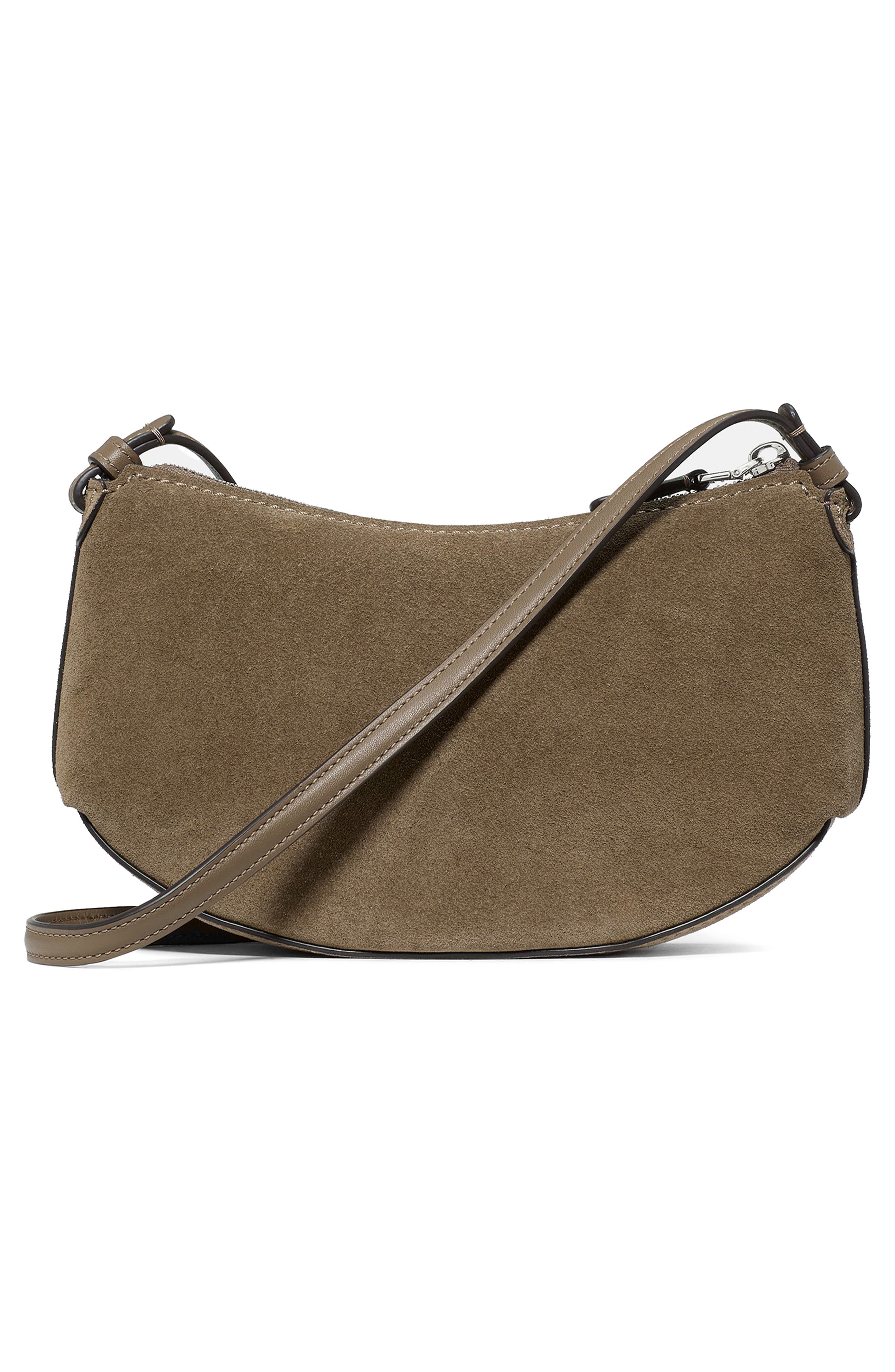 loop suede crossbody bag, Alternate, color, DRIFTWOOD