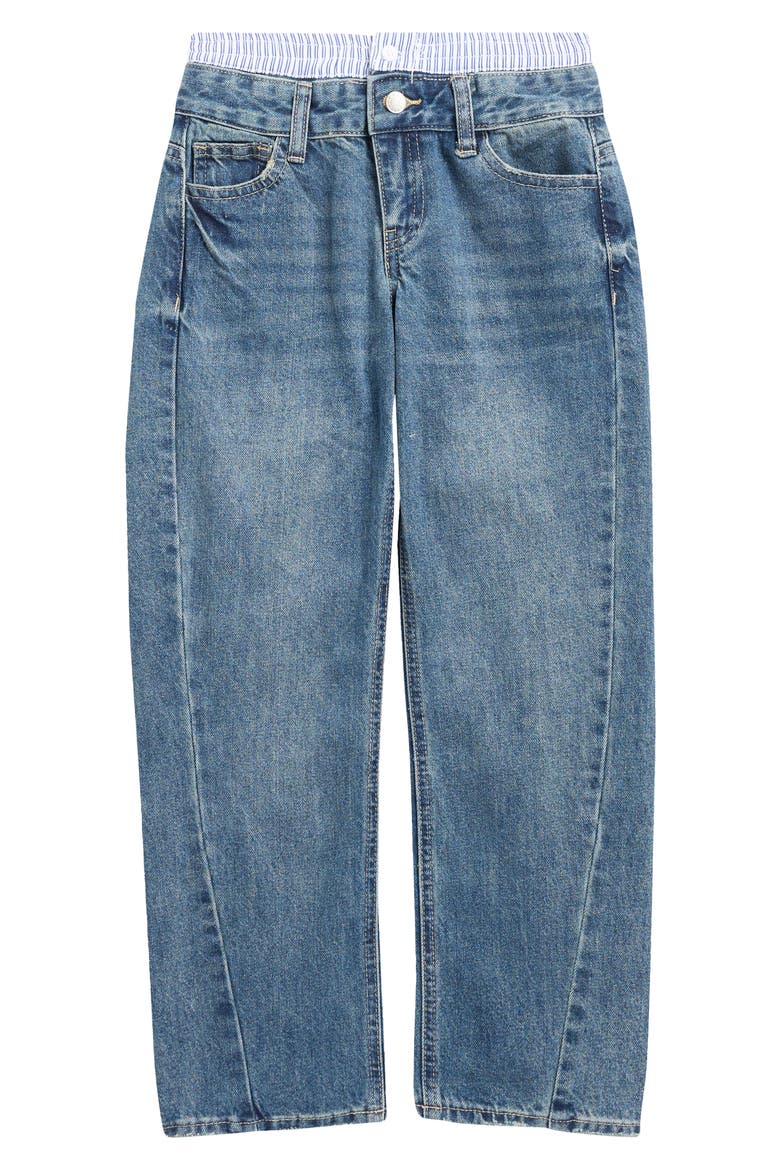Kids' Boxer Waist Jeans, Main, color, MEDIUM WASH