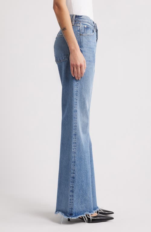 Frame The Lax Frayed High Waist Flare Jeans In Alderton Raw Fray