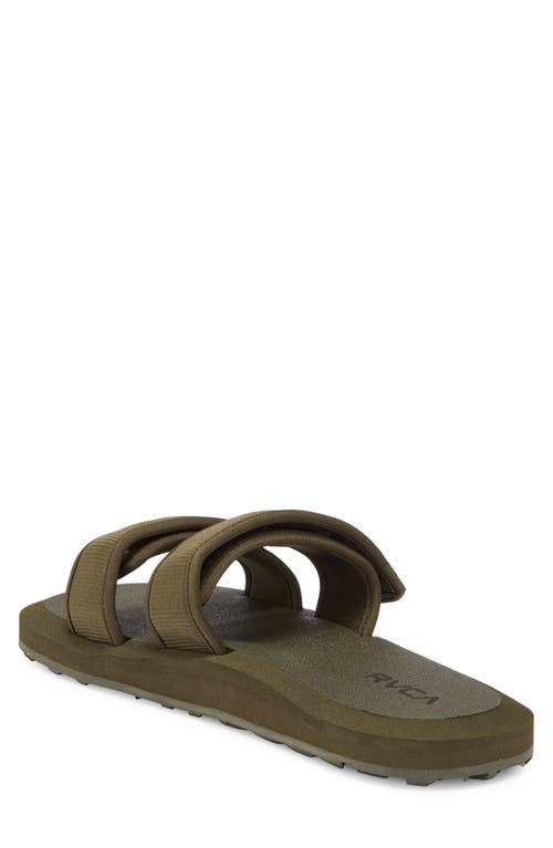 Rvca Peak Slide Sandal In Green