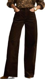 Lauren Ralph Lauren High Waist Wide Leg Corduroy Pants