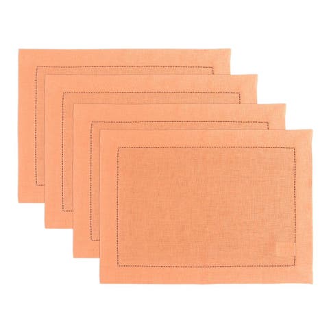 Linen Placemats - Classic Hemstitch, 14" x 19" Inch