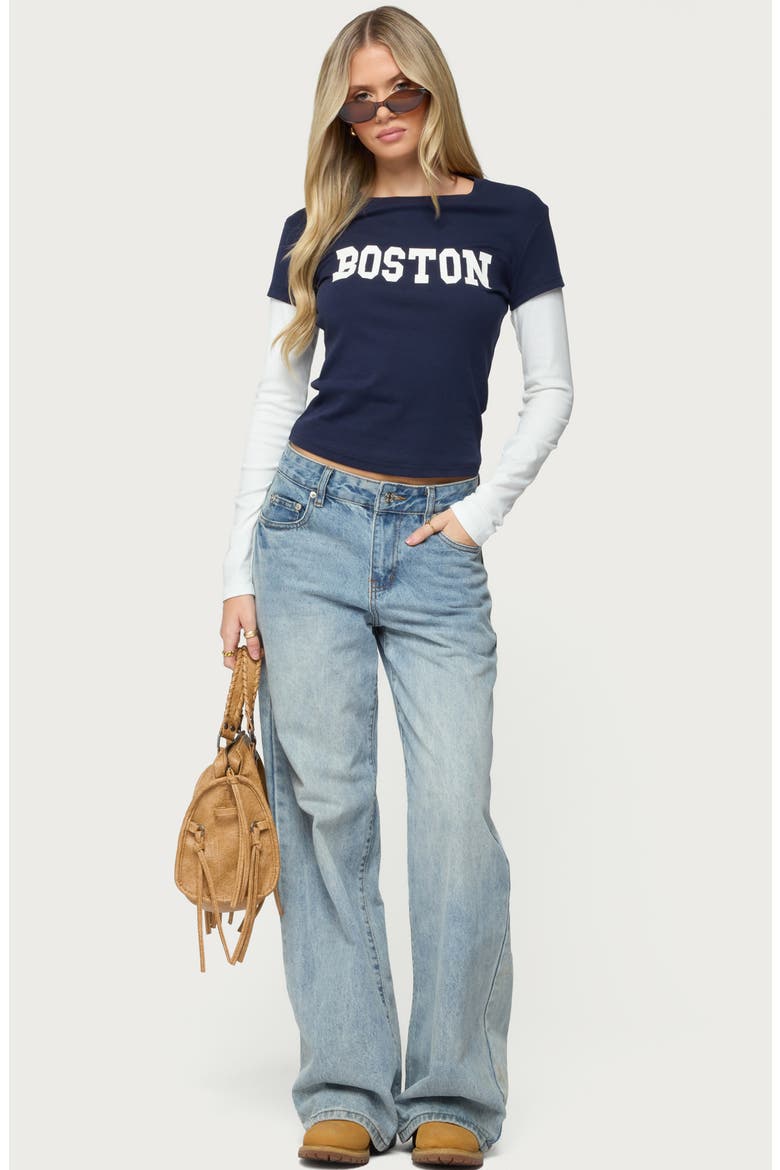 Boston Layered Long Sleeve T-Shirt, Alternate, color, NAVY-AND-CREAM