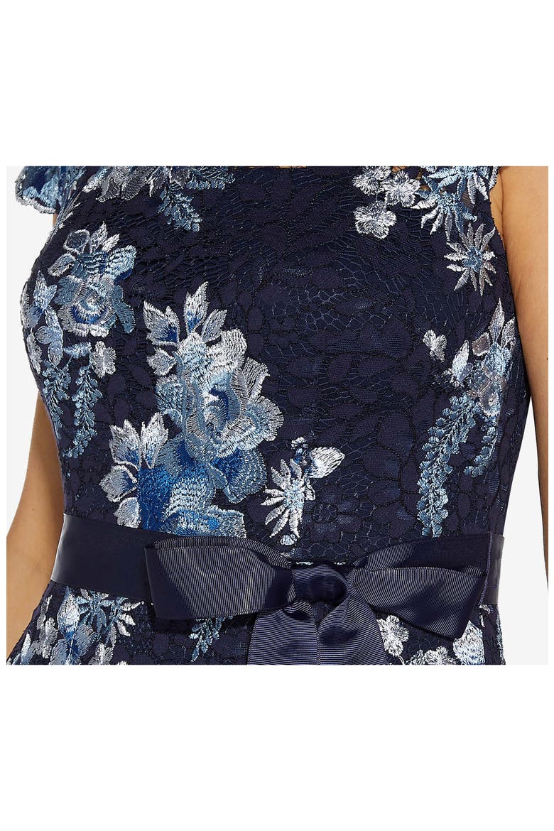 Embroidered Lace Gown, Alternate, color, NAVY MULTI