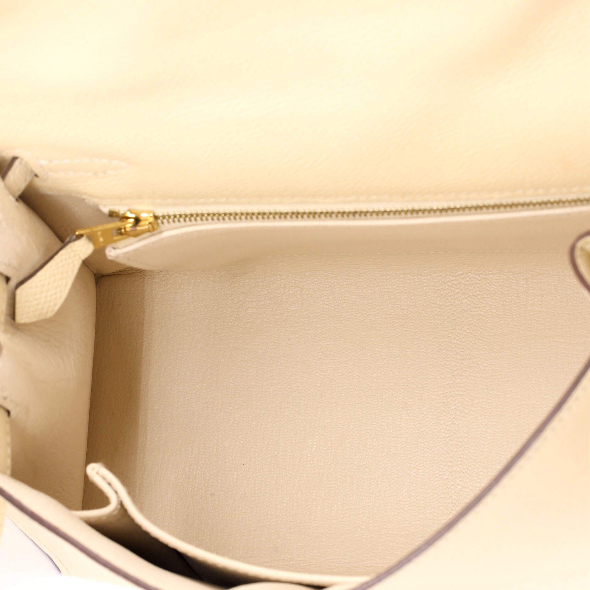 Pre-Owned Hermes Kelly Handbag Light Epsom with Gold Hardware 25, Alternate, color, Nata