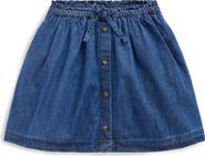 Mini Boden Kids' Button Front Chambray Skirt