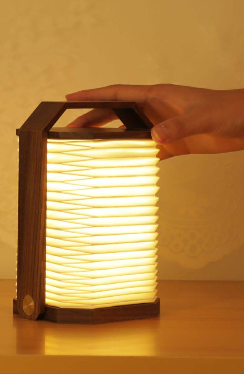GINGKO Smart Origami Lamp, Alternate, color, Brown/ Ivory