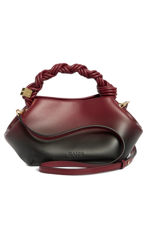 Ganni Small ' Bou' Bag In Red Shaded Lear Blend In Burgundy
