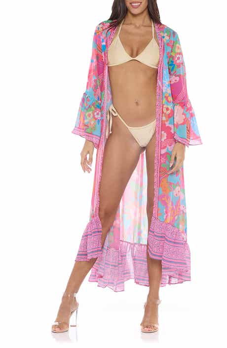 RANEES Floral Print Ruffle Woven Duster