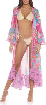 RANEES Floral Print Ruffle Woven Duster