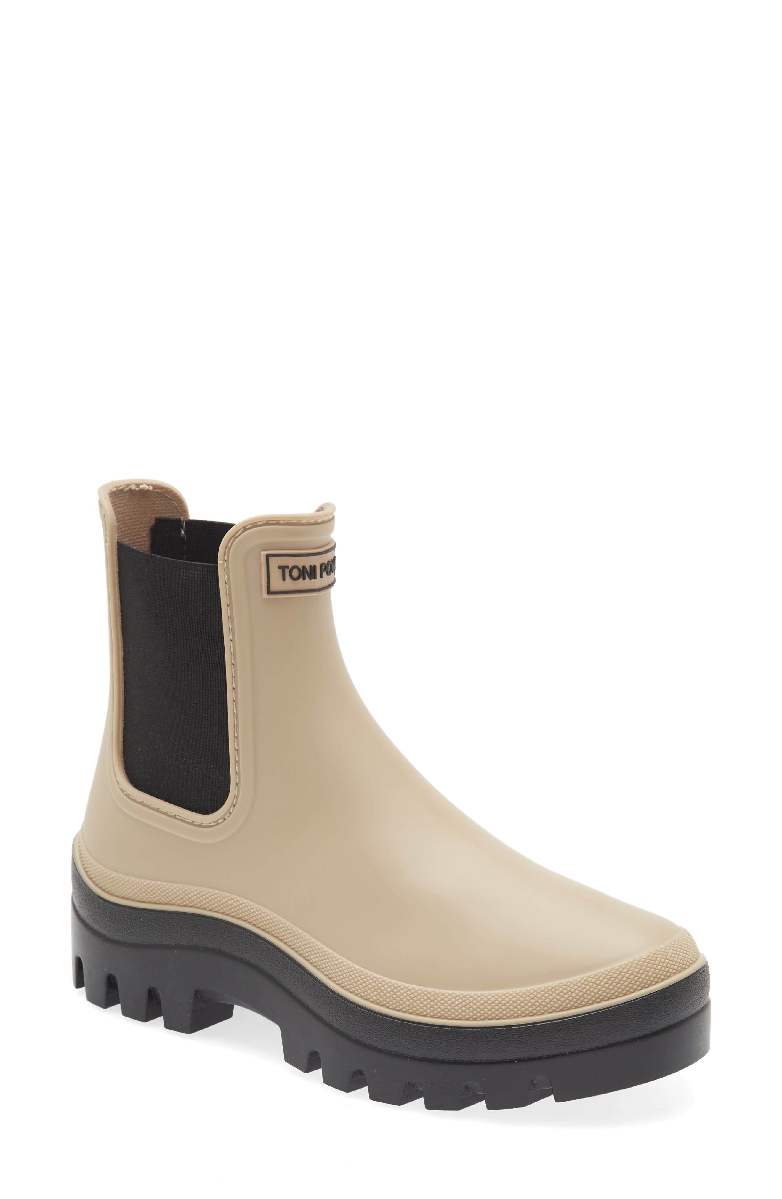 Carter Waterproof Chelsea Rain Boot, Main, color, BEIGE