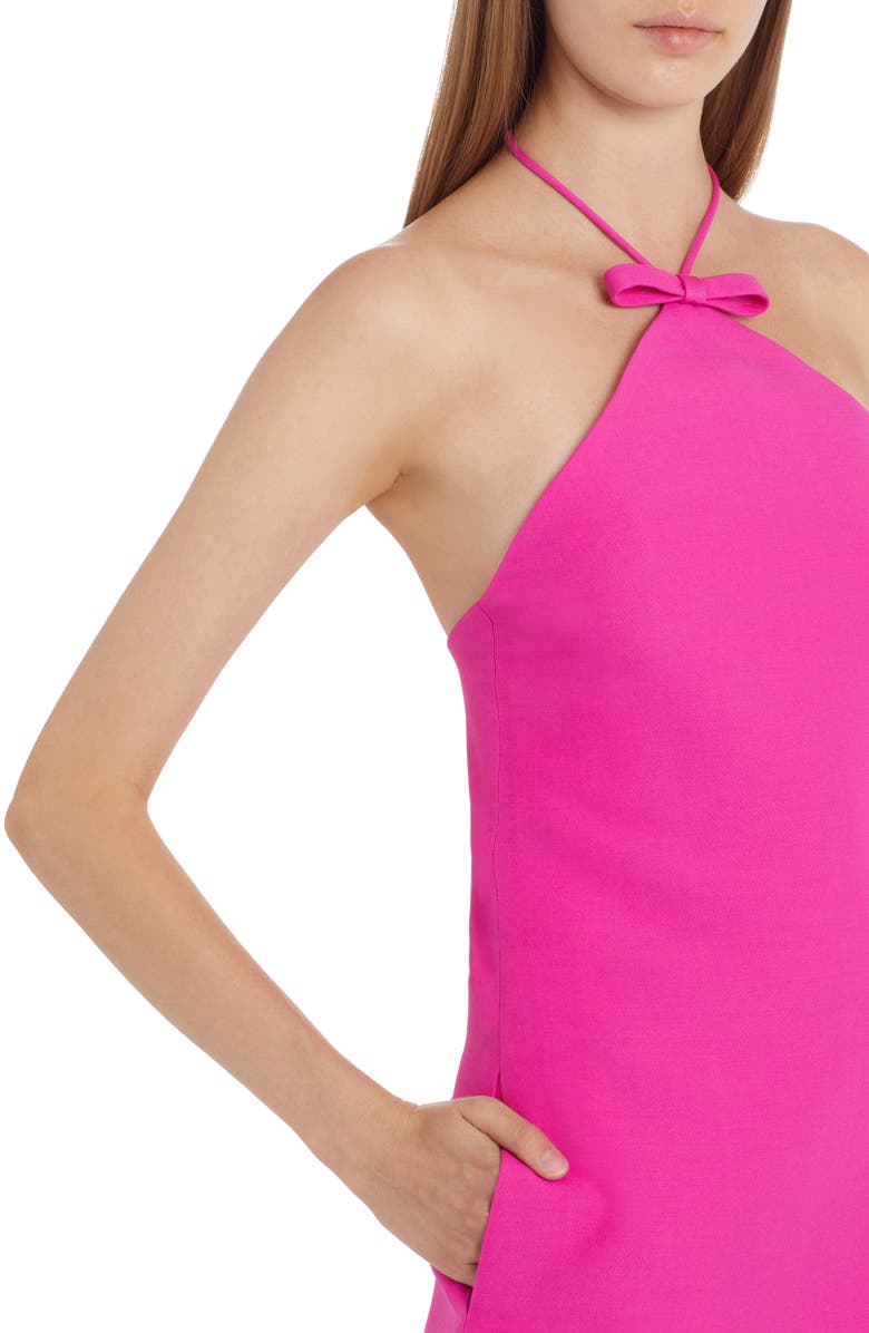 Valentino Garavani Virgin Wool & Silk Crepe Couture Halter Minidress, Alternate, color,