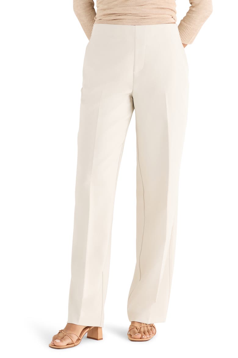 Lenox Accent Stitch Wide Leg Stretch Pants, Main, color, COCONUT