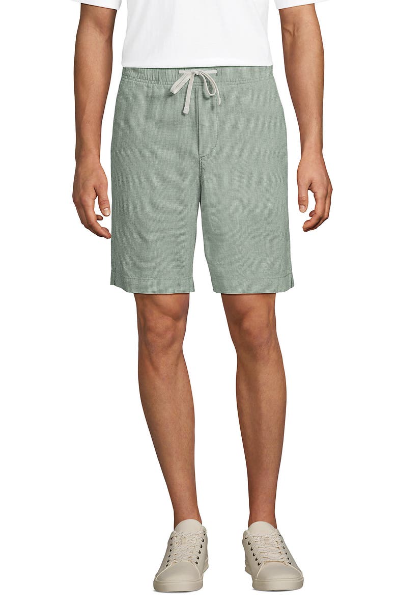 Lands' End 9" Pull On Deck Shorts, Alternate, color, Pale Eucalyptus