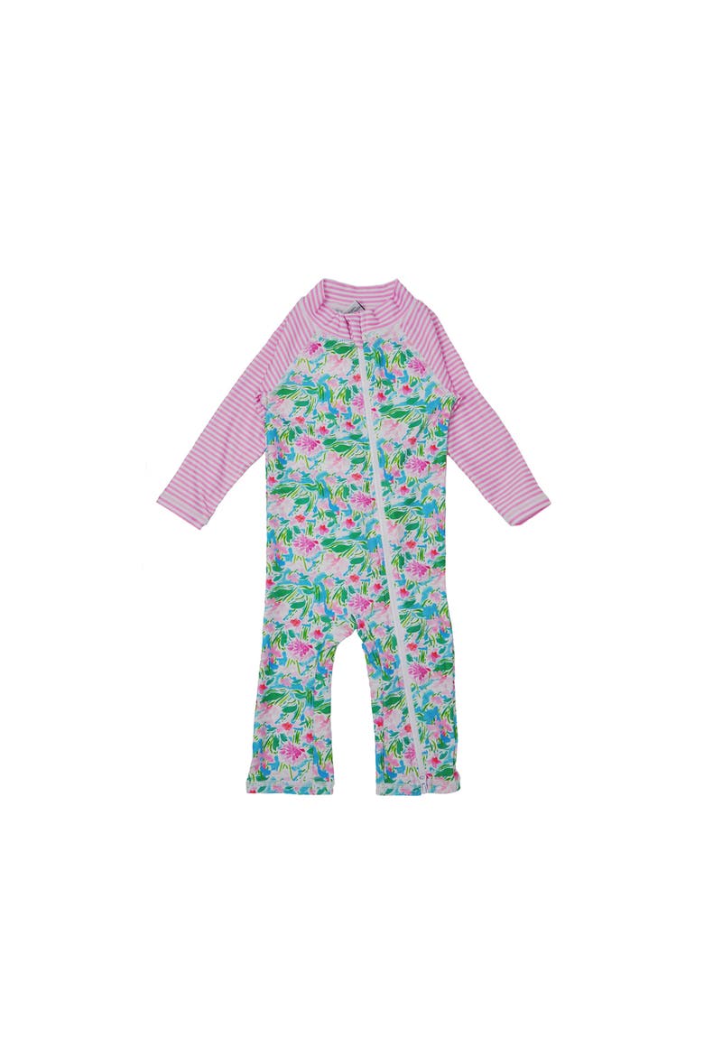Infant & Toddlers Sun Protective UPF 50+ Long Surf Ankle Length Swimsuit, Alternate, color, Lotus & Lillies