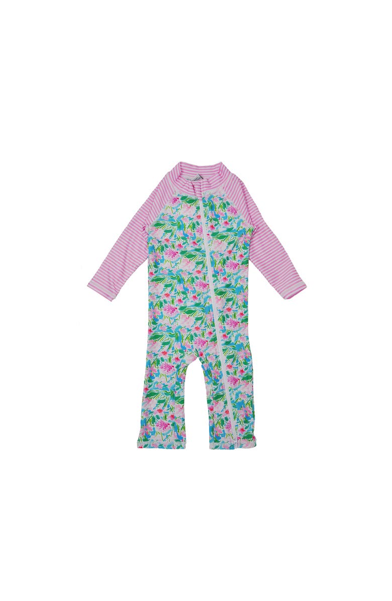 Flap Happy Infant & Toddlers Sun Protective UPF 50+ Long Surf Ankle Length Swimsuit, Alternate, color, Lotus & Lillies