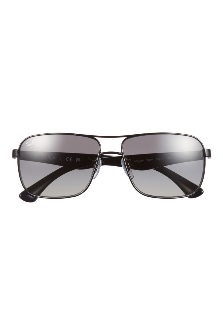 59mm Aviator Sunglasses, Main, color, BLACK