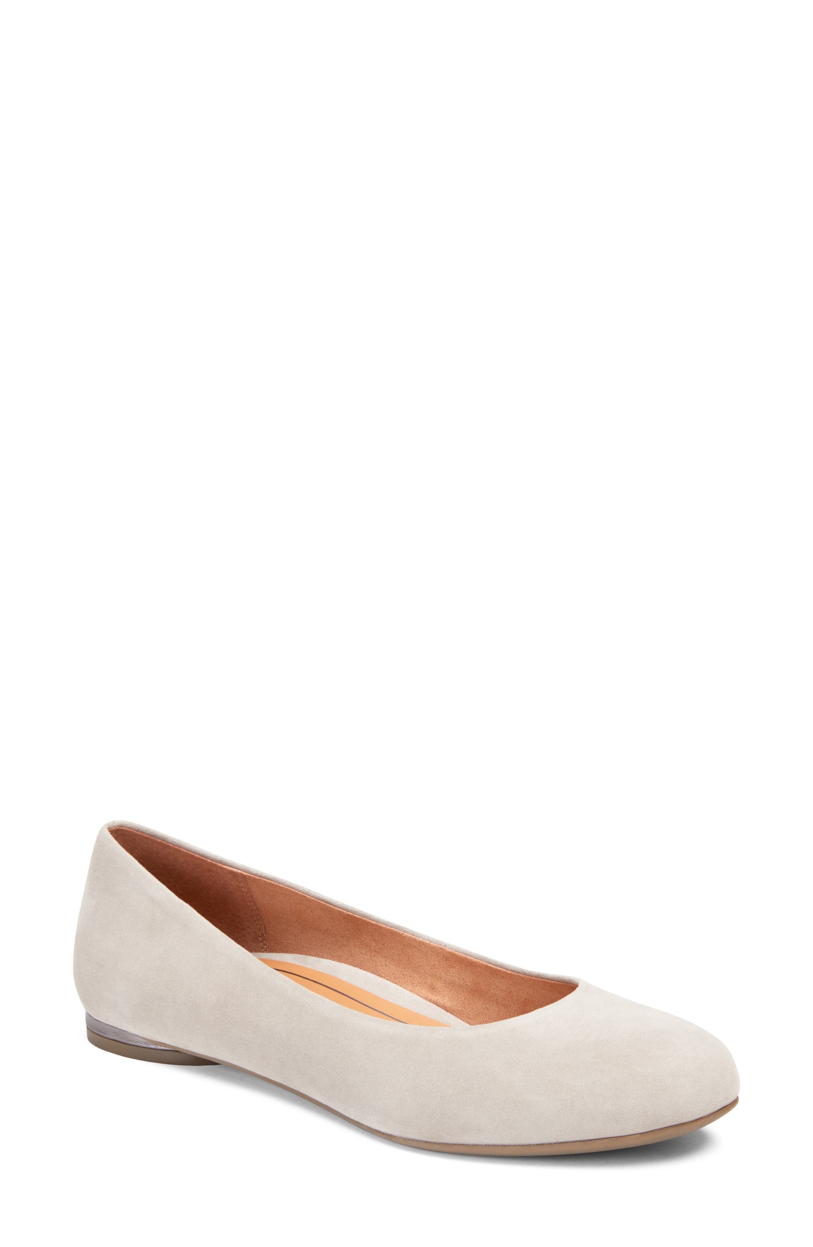 Hannah Ballet Flat, Main, color, DARK TAUPE SUEDE