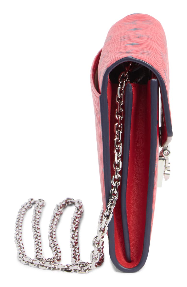 MCM Tracy Visetos Wallet on a Chain, Alternate, color, Candy Red