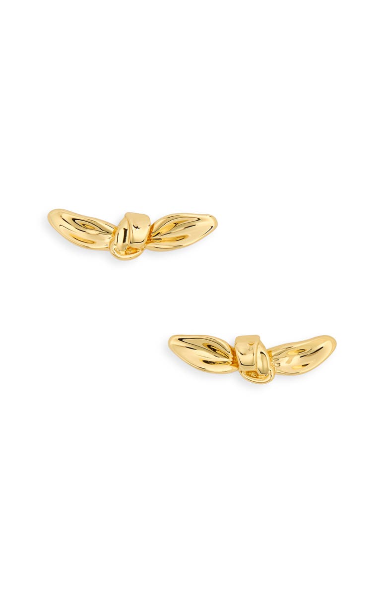 Kate Spade New York bandana knot stud earrings, Main, color, Gold