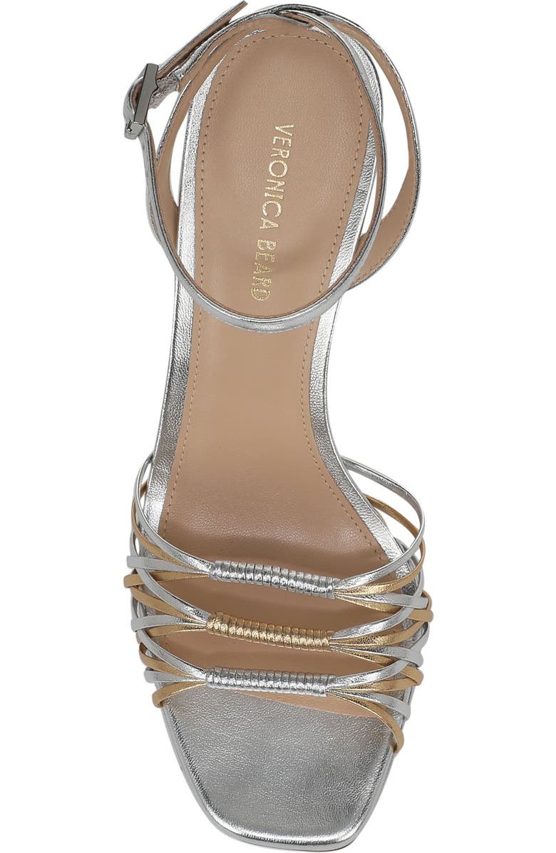 Veronica Beard Beverlee Ankle Strap Platform Sandal, Alternate, color, Silver/ Pale Gold