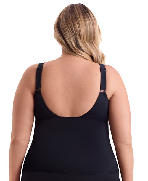 Shapesolver Sport Scoopneck Zipper Tank Chlorine Resistant One-piece Swimsuit