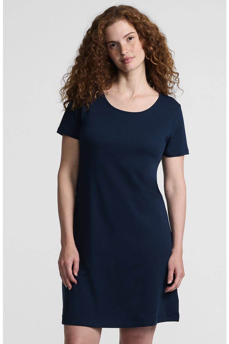 Cotton Short Sleeve Knee Length Nightgown, Main, color, Radiant Navy