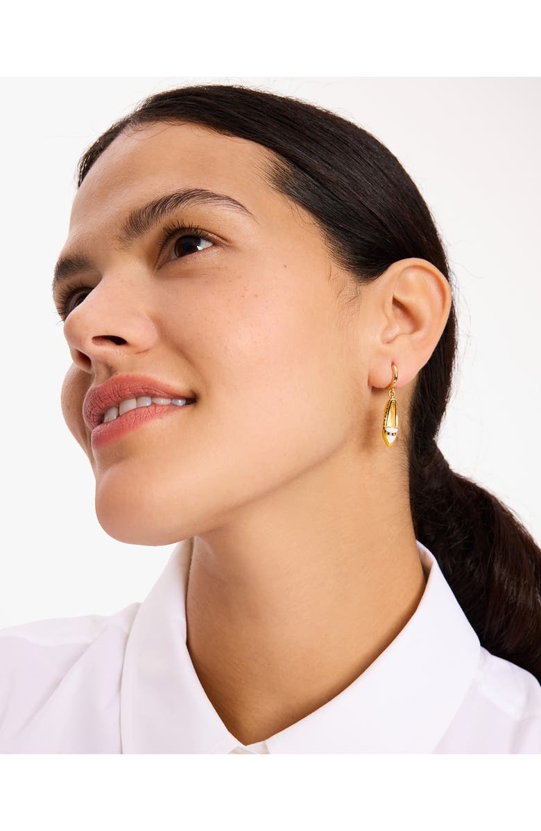 Kate Spade New York mini gogo taxi flat huggie drop earrings, Alternate, color, 