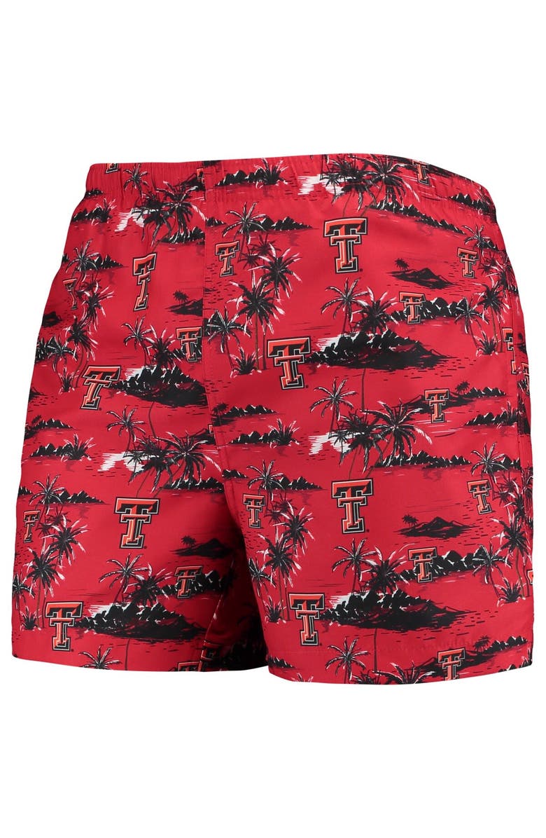 FOCO Men's FOCO Red Texas Tech Red Raiders Island Palm Swim Trunks, Alternate, color, 