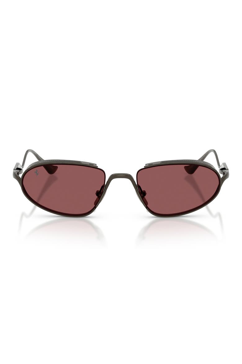 53mm Oval Sunglasses, Main, color, GUNMETAL / RED