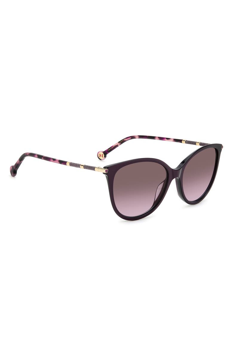 Carolina Herrera 57mm Round Sunglasses, Alternate, color, Plum Gold