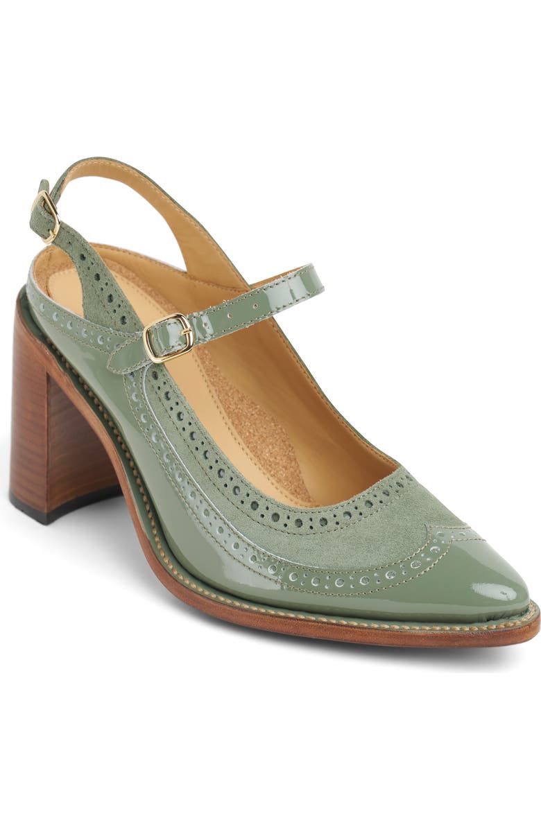 The Office of Angela Scott Mrs. Russel Pointed Toe Pump, Main, color, Agave