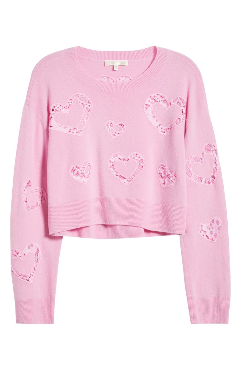 LoveShackFancy Parson Heartfelt Wool & Cashmere Sweater, Alternate, color, 