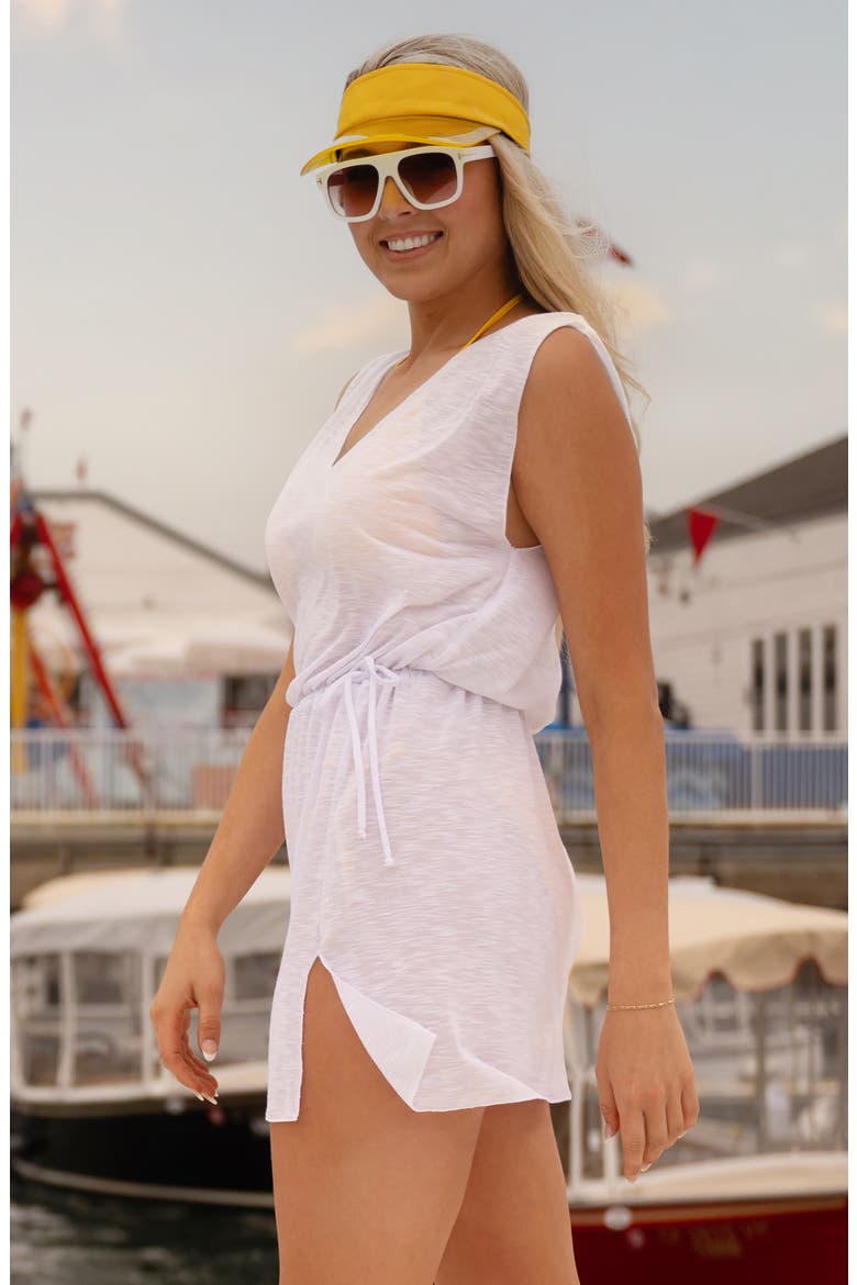 Holly Slub Cover-Up Dress, Alternate, color, WHITE