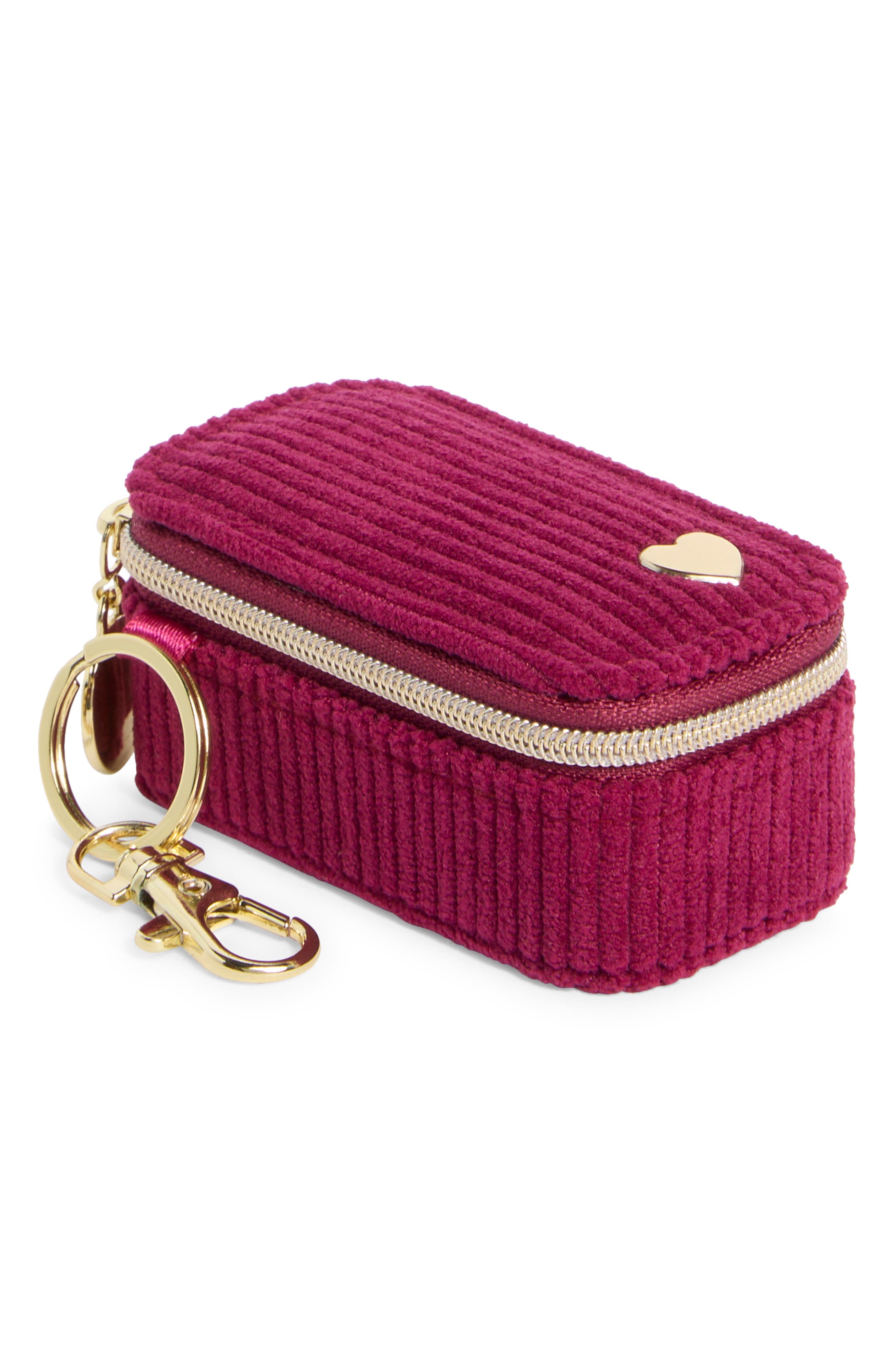 BURGUNDY CORDUROY- GOLD HEART