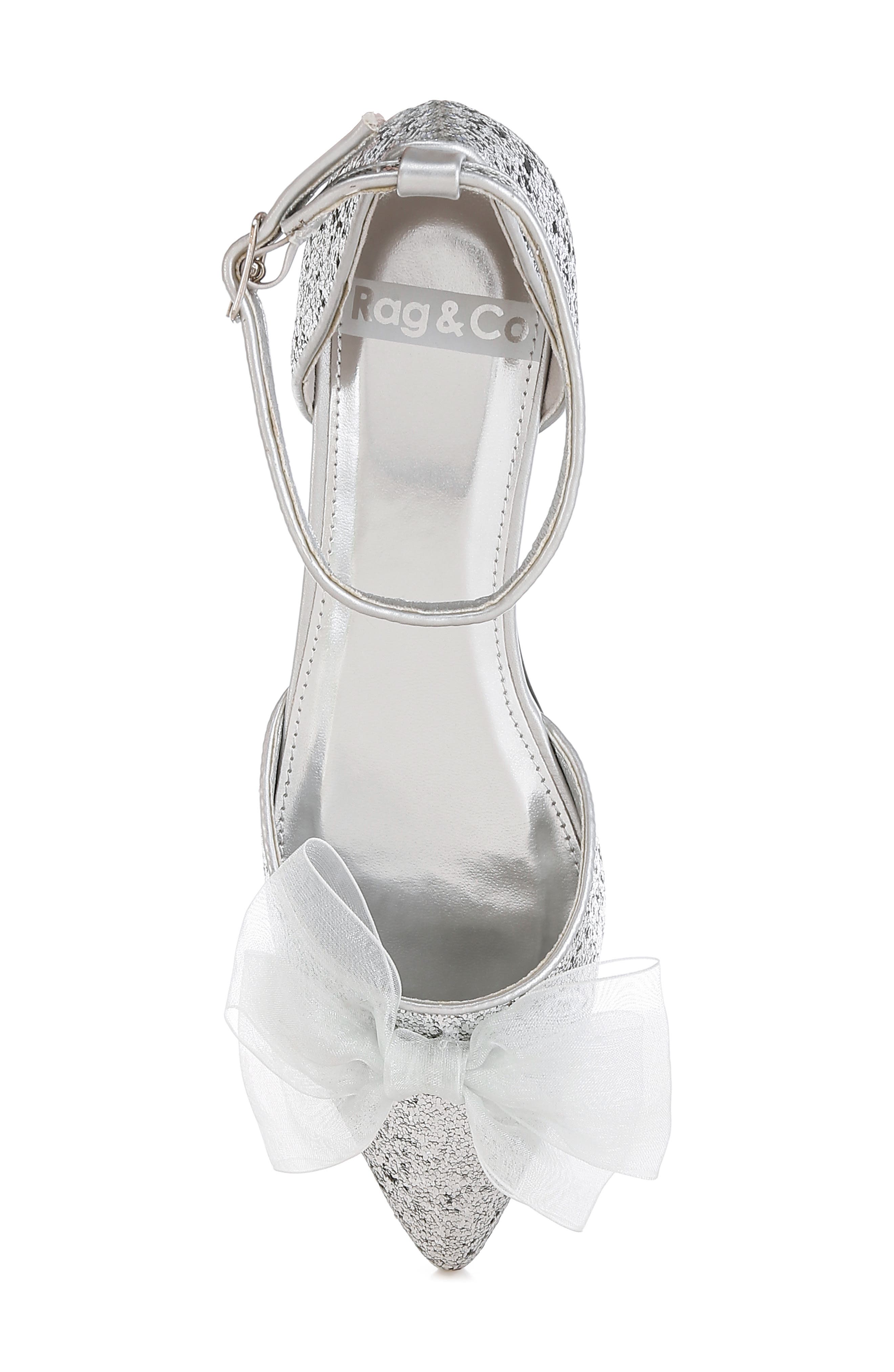 Rag & Co Valleta Bow Flat, Alternate, color, Silver