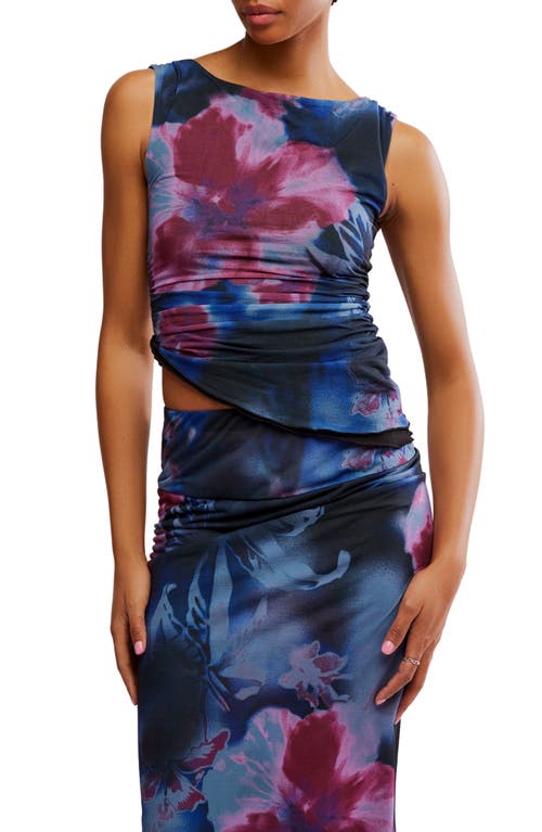 Free People Ash Printed Knit Top In Night Combo