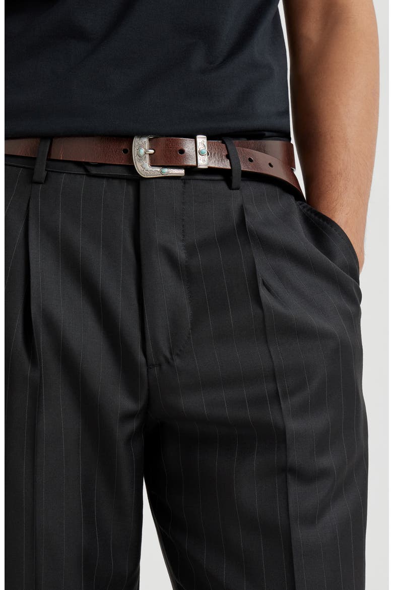Chalk stripe trousers, Alternate, color, Black