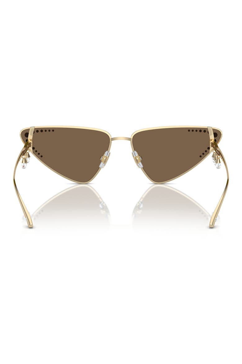 63mm Cat Eye Sunglasses, Alternate, color, PALE GOLD / DARK BROWN