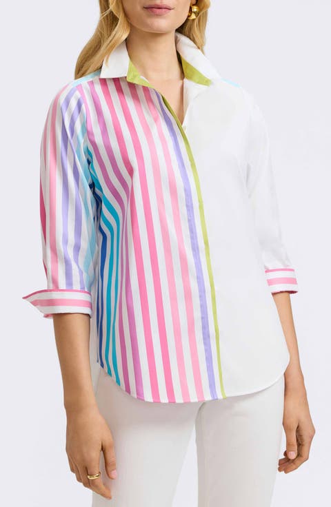 Charlie Colorful Mixed Stripe Button-Up Shirt